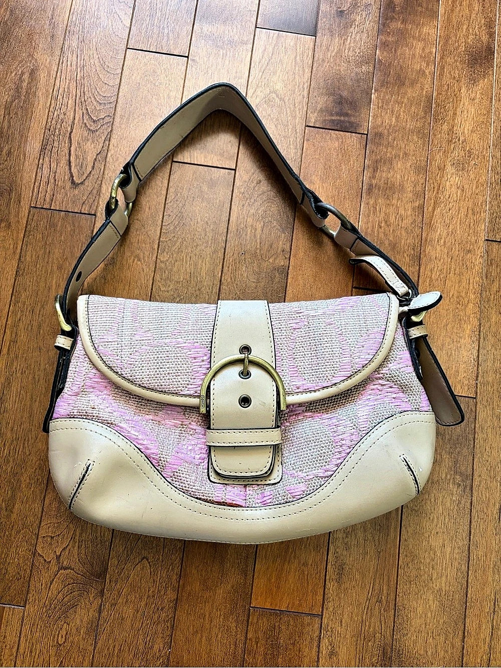 Coach Pink & Beige Shoulder Bag